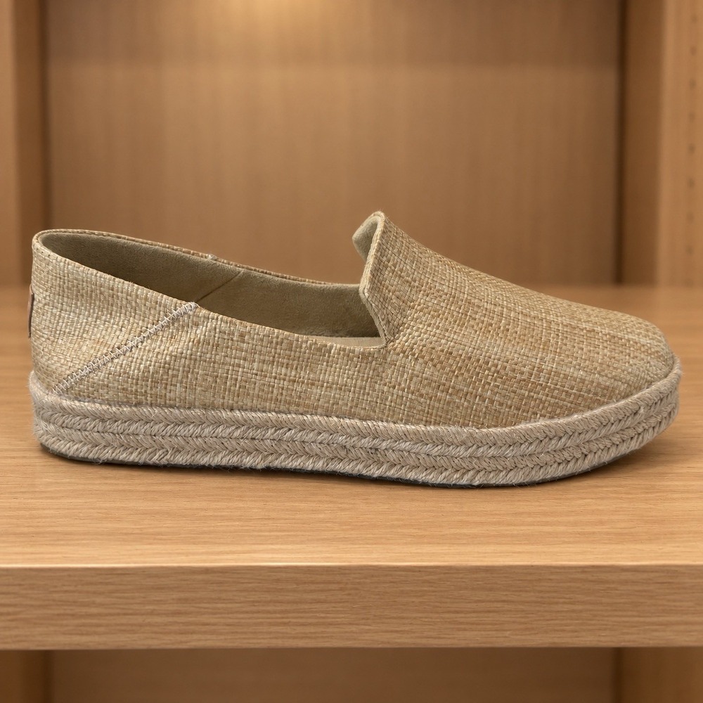 TOMS Carolina Women's Espadrille Slip On Shoes Beige Size 12 New